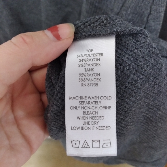 Logo by Lori Goldstein Gray Waffle Knit Top - Picture 6 of 6